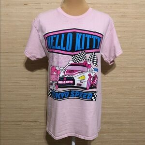 Hello Kitty by Sanrio Women’s Light Pink Tokyo Speed Racing Cotton Tee Medium